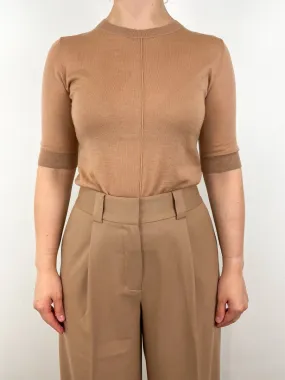 Lucia Short Sleeve Sweater in Tan