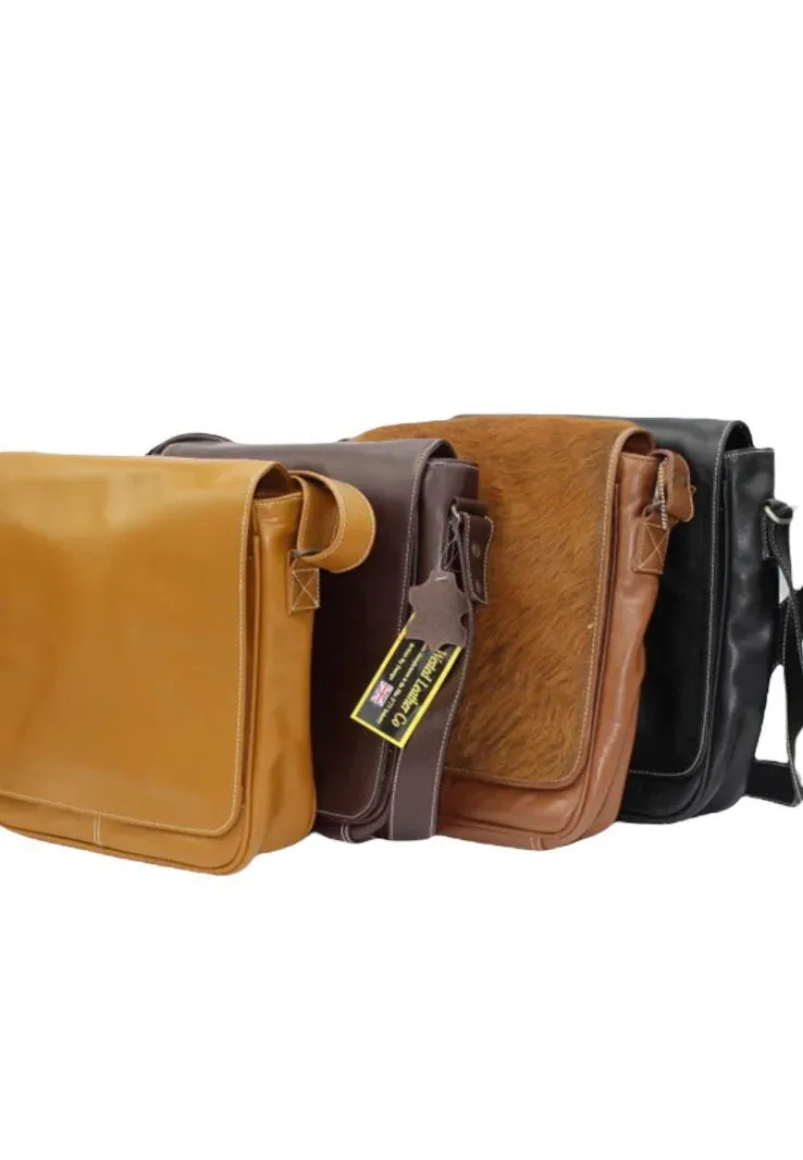 Luxury Tan/Fur Leather Cross Body Bag,Messenger Bag, Ipad Bag