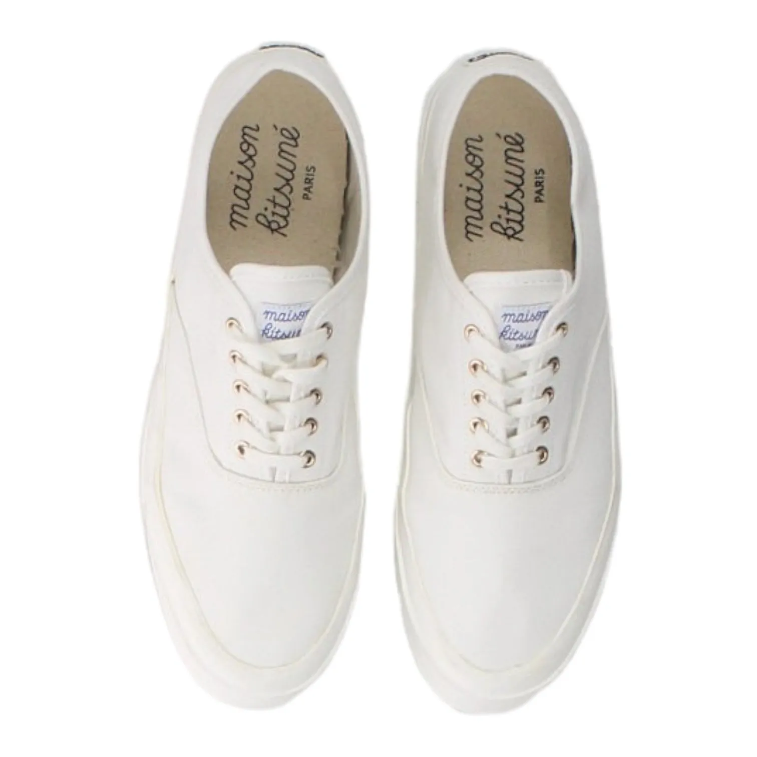 Maison Kitsume White Canvas Sneaker