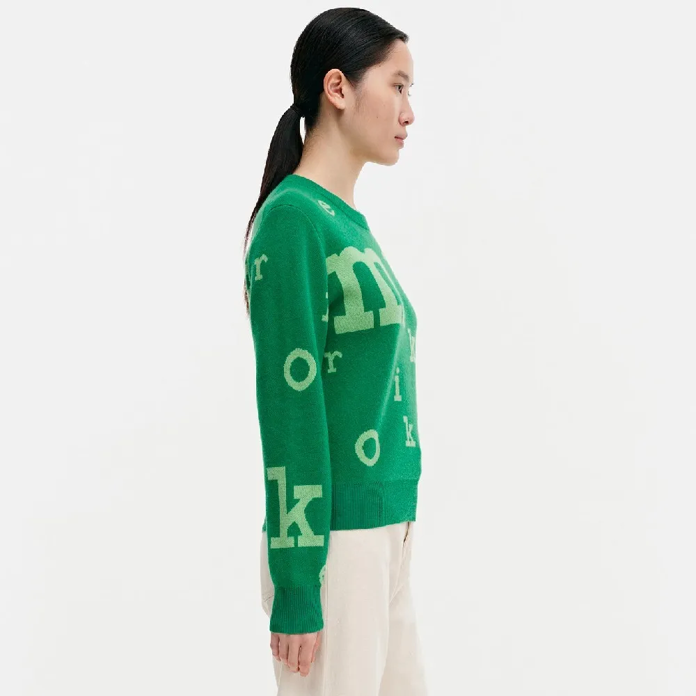 marimekko  |Crew Neck Casual Style Wool Nylon Rib Street Style