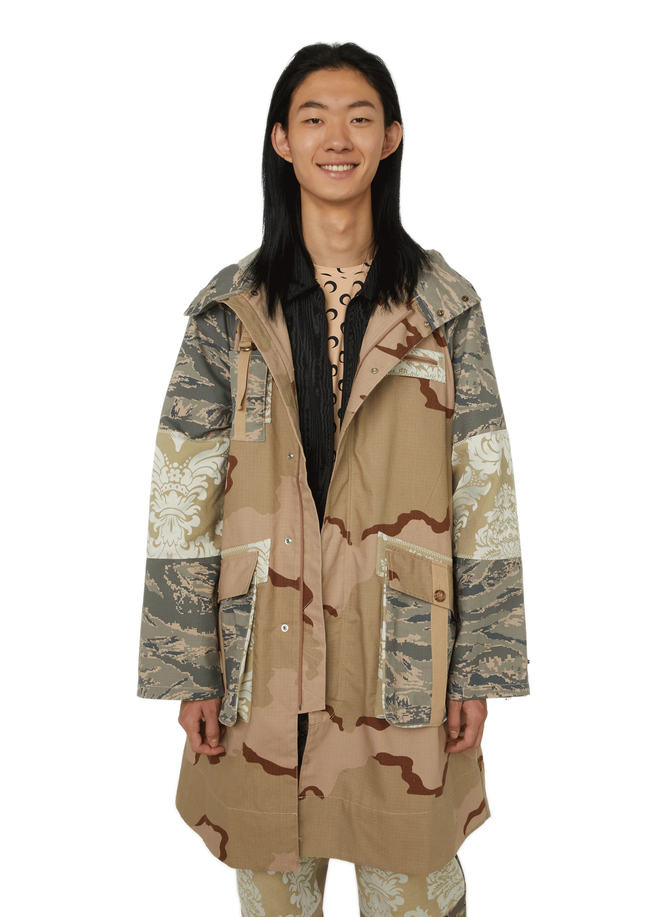 MARINE SERRE  Military-print windbreaker - Multicolour