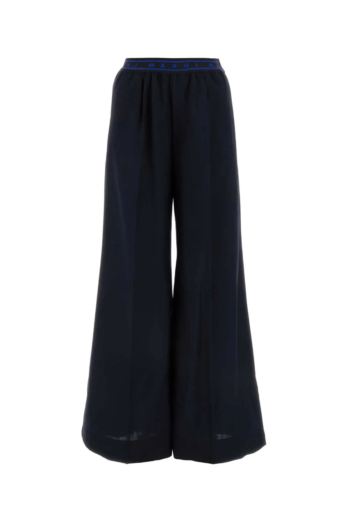 Marni Midnight Blue Wool Wide Leg Pant