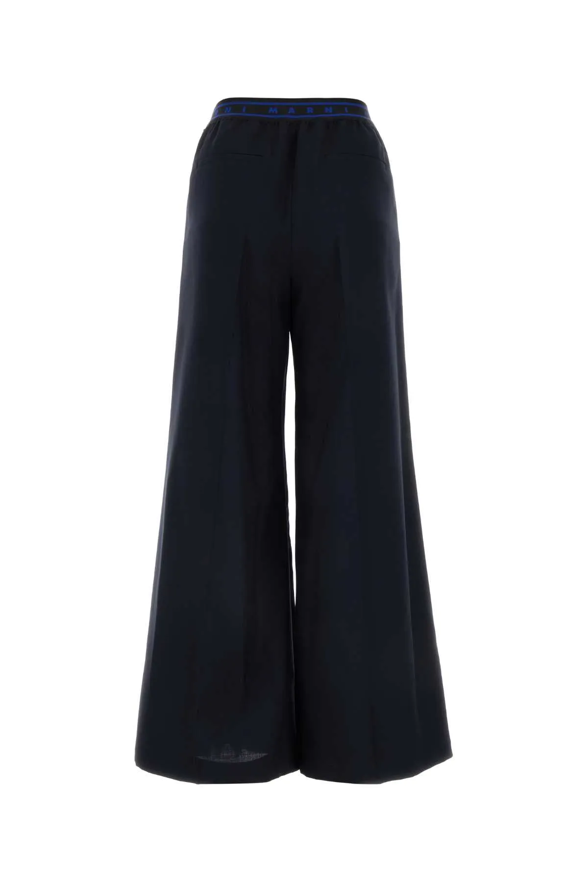 Marni Midnight Blue Wool Wide Leg Pant