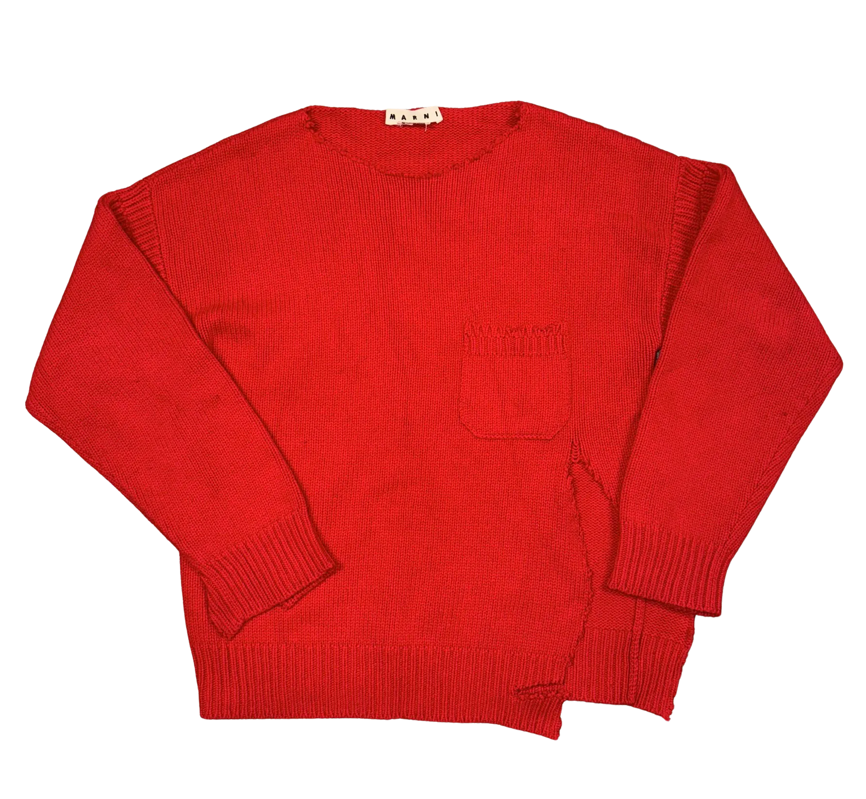 Marni 'Red' Destroyed Knit Sweater