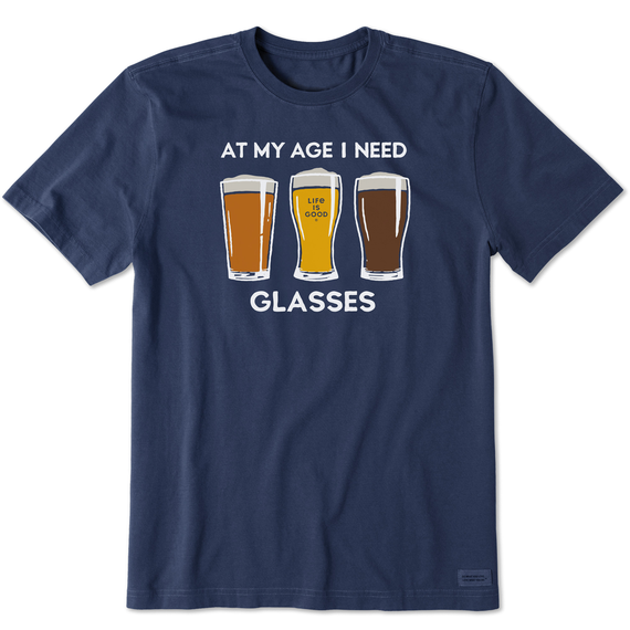 Men's At My Age Beer Glasses Crusher-LITE Tee