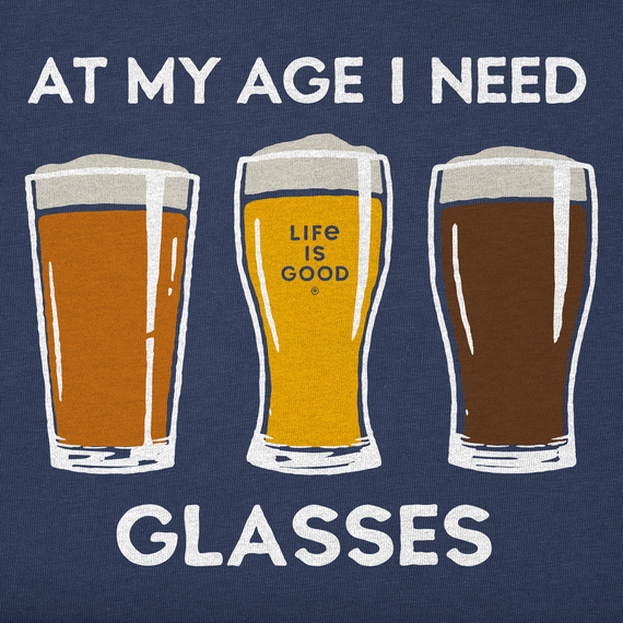 Men's At My Age Beer Glasses Crusher-LITE Tee