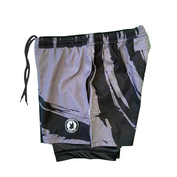 Mens 2-1 Compression Enso Charcoal/Black 7 Shorts