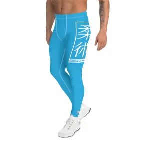 Men's Athletic Workout Leggings For Jiu Jitsu 005 - Cyan