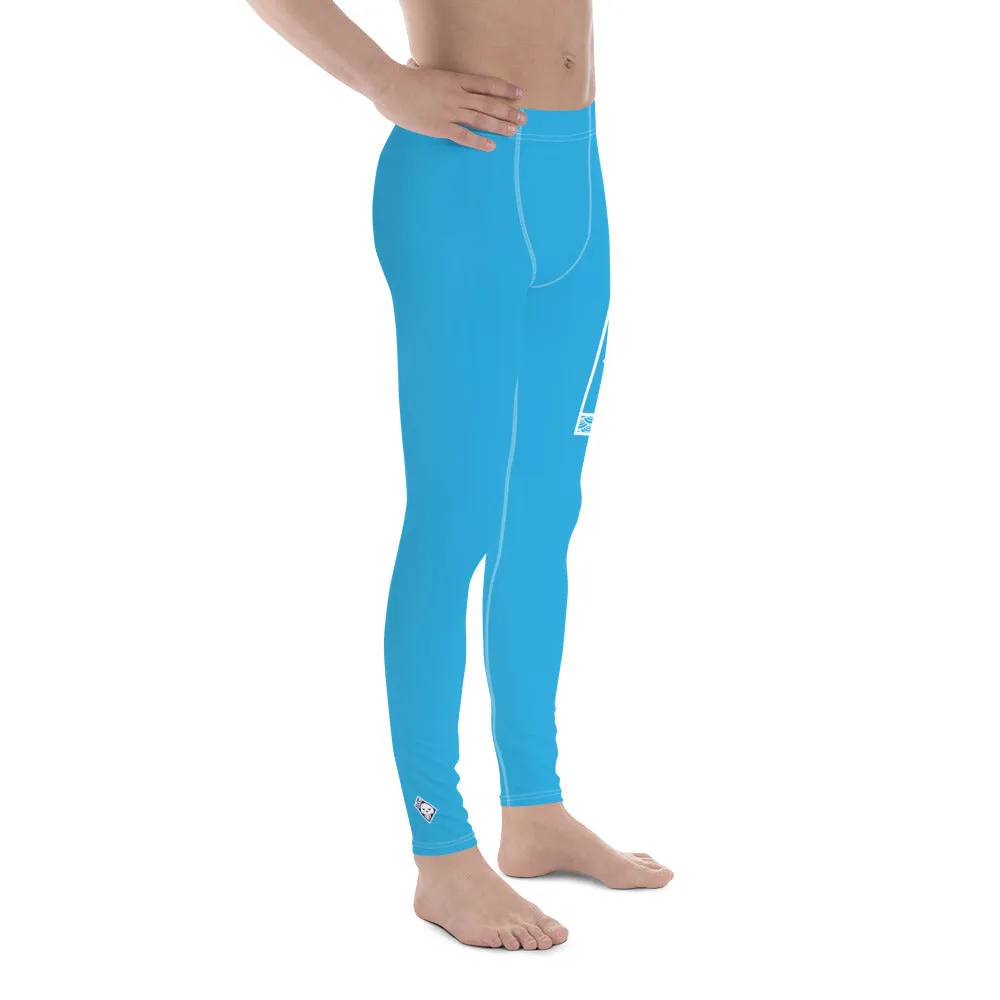 Men's Athletic Workout Leggings For Jiu Jitsu 005 - Cyan