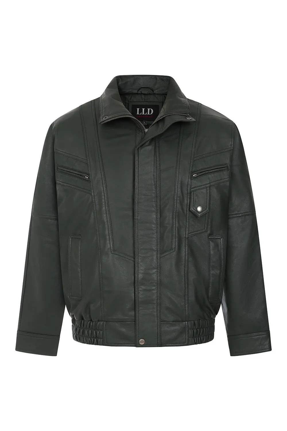 Men's Green Soft Napa Leather Classic Blouson Jacket - Paul