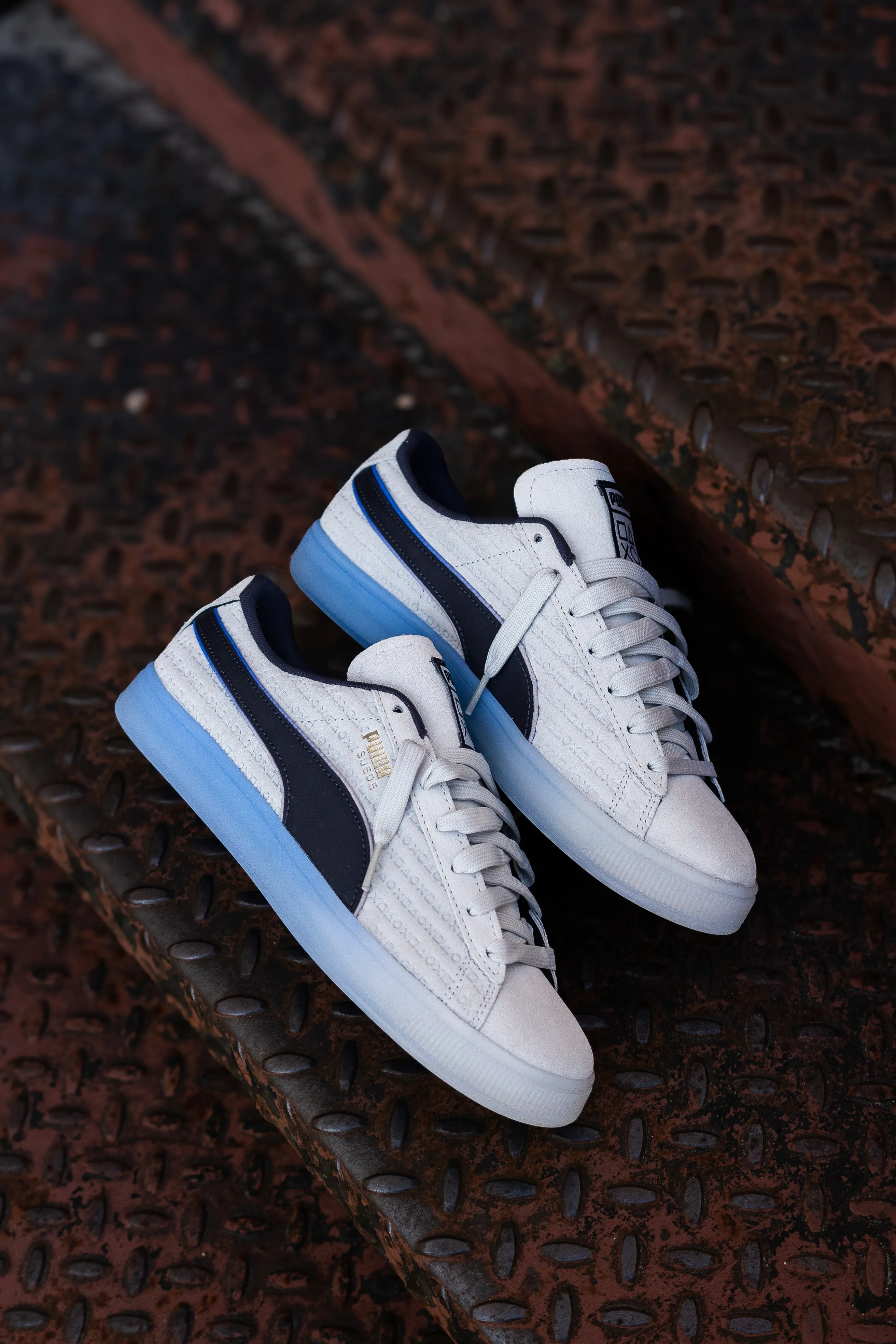 Men's Puma x Playstation Suede (Glacial Gray/ New Navy)