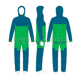 Mens Ski Suit Flat Sketch