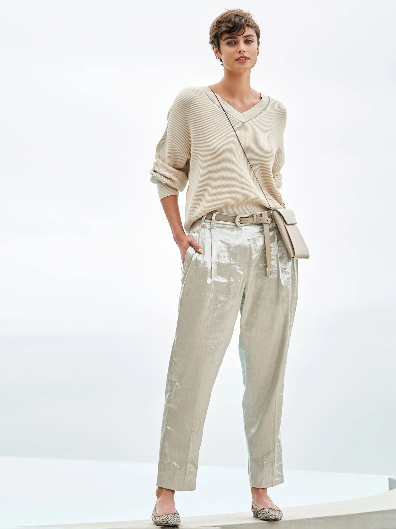 Metallic Linen Pant