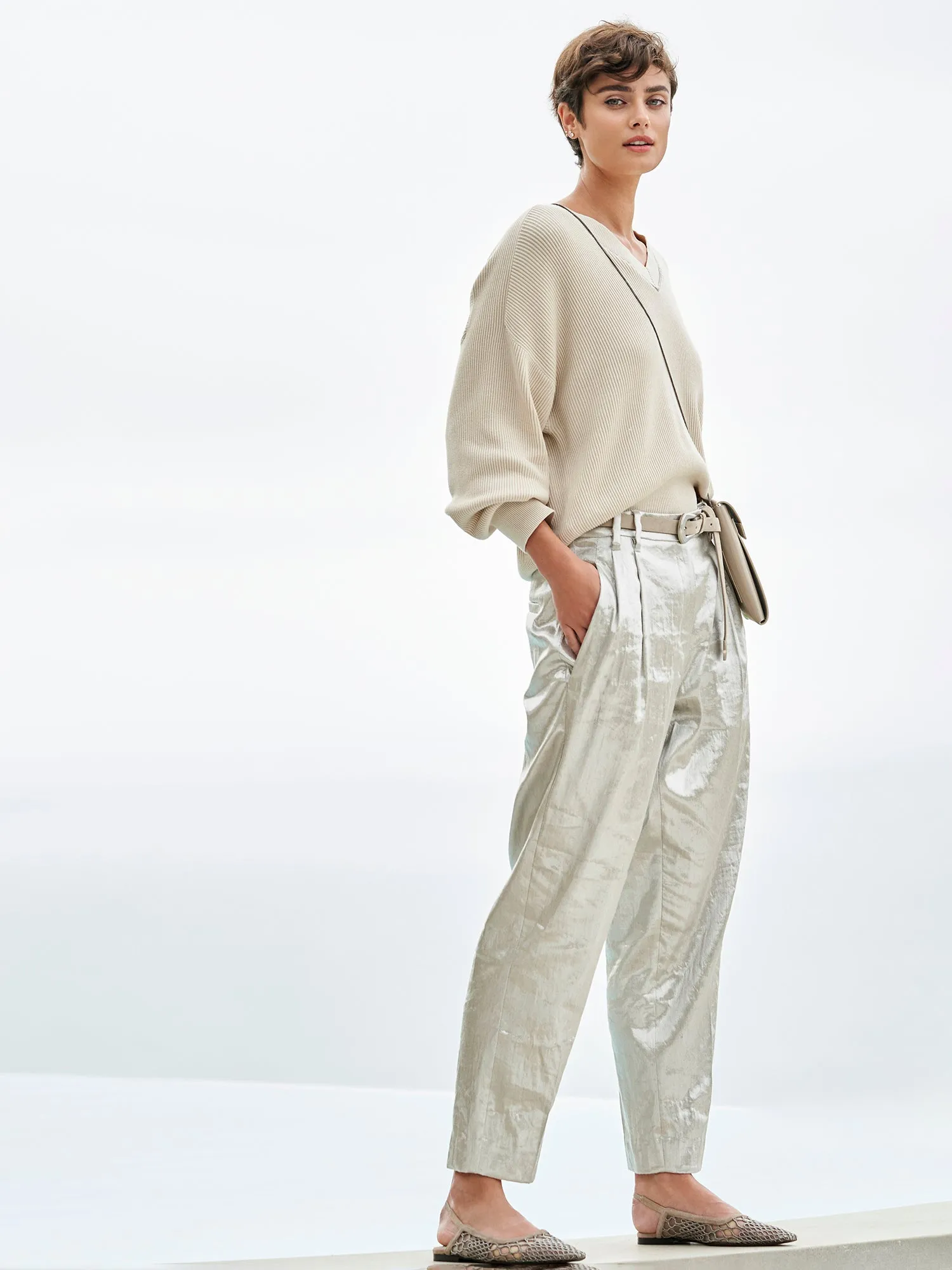 Metallic Linen Pant