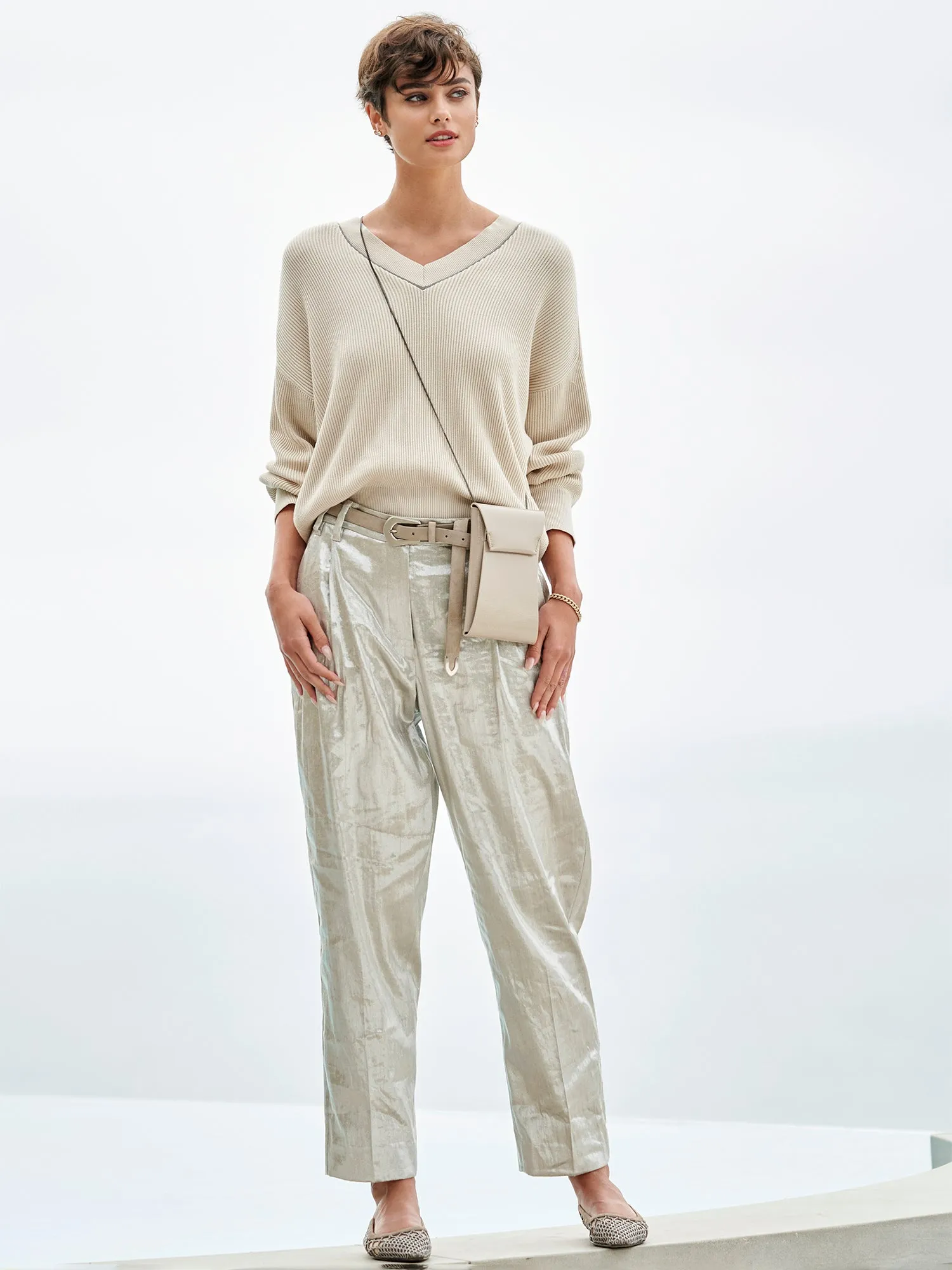 Metallic Linen Pant