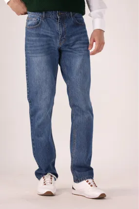 Mid Blue Straight Fit Jeans