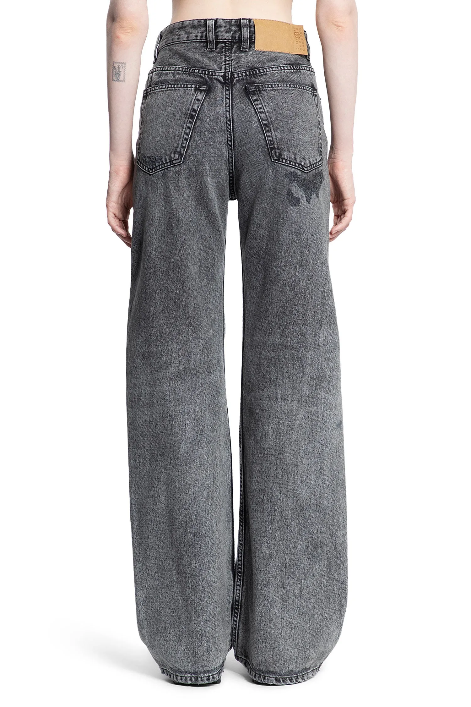 mm6 maison margiela destroyed 5 pocket baggy jeans