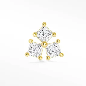 Moissanite Flat Back Earring Michelle 14k Yellow