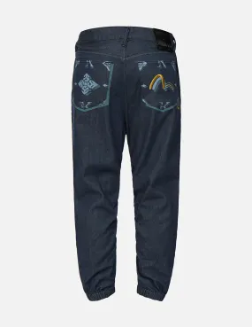 Monogram Discharge Print 3D Jogger Jeans