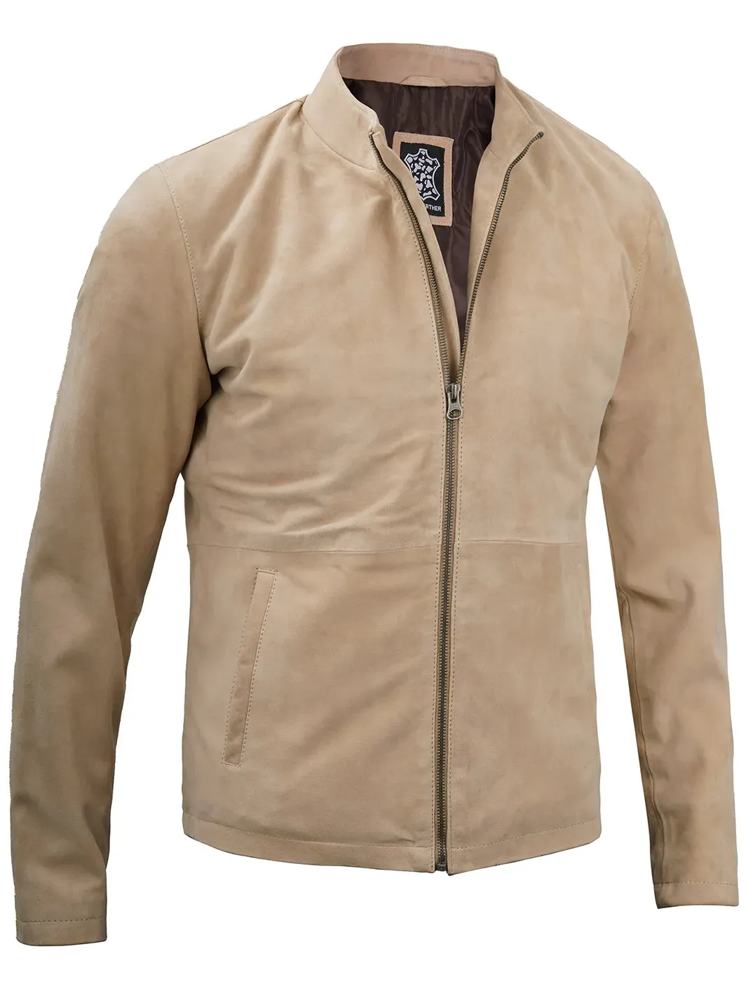 Morocco Men's Camel Suede Leather Jacket