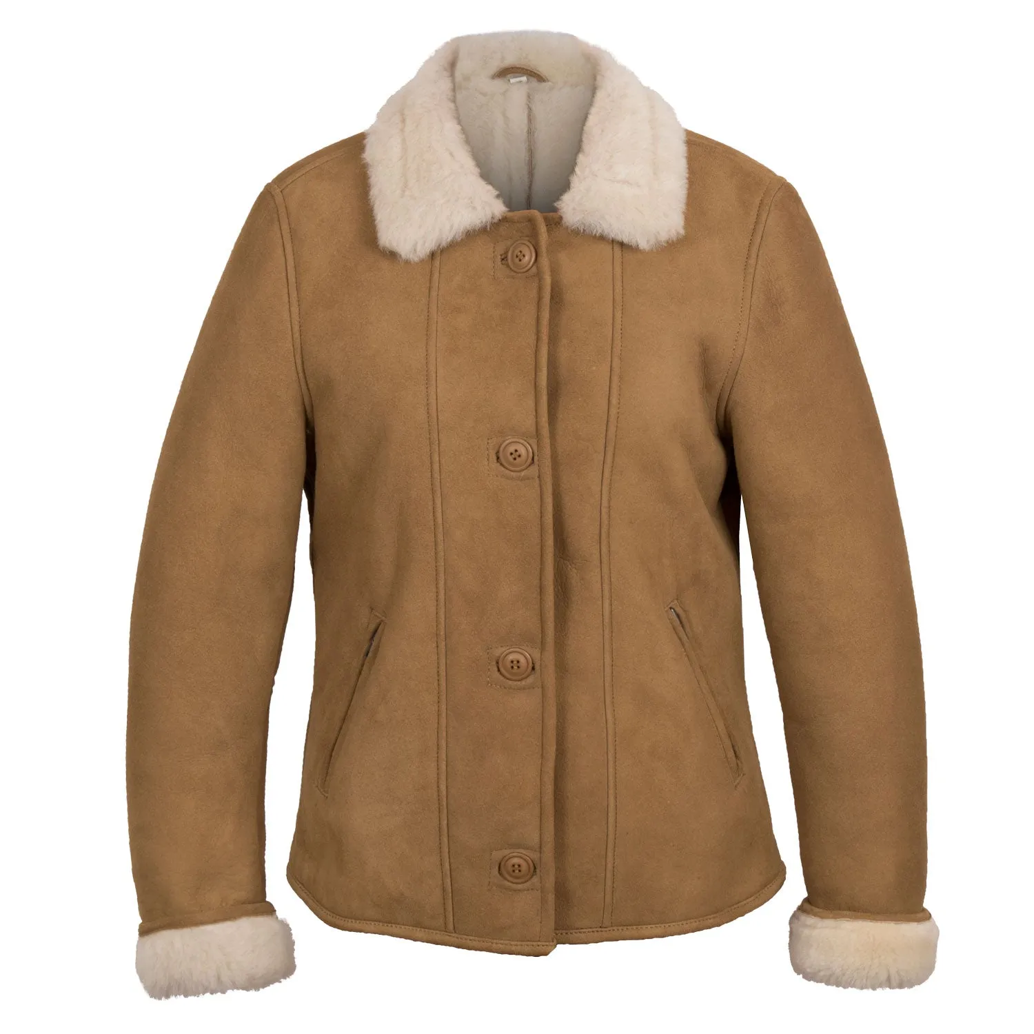 Nadia Ladies Luxury Tan Sheepskin jacket