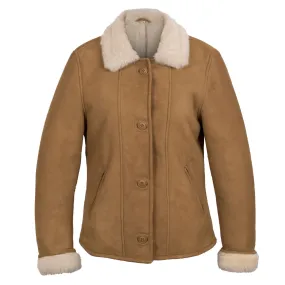 Nadia Ladies Luxury Tan Sheepskin jacket