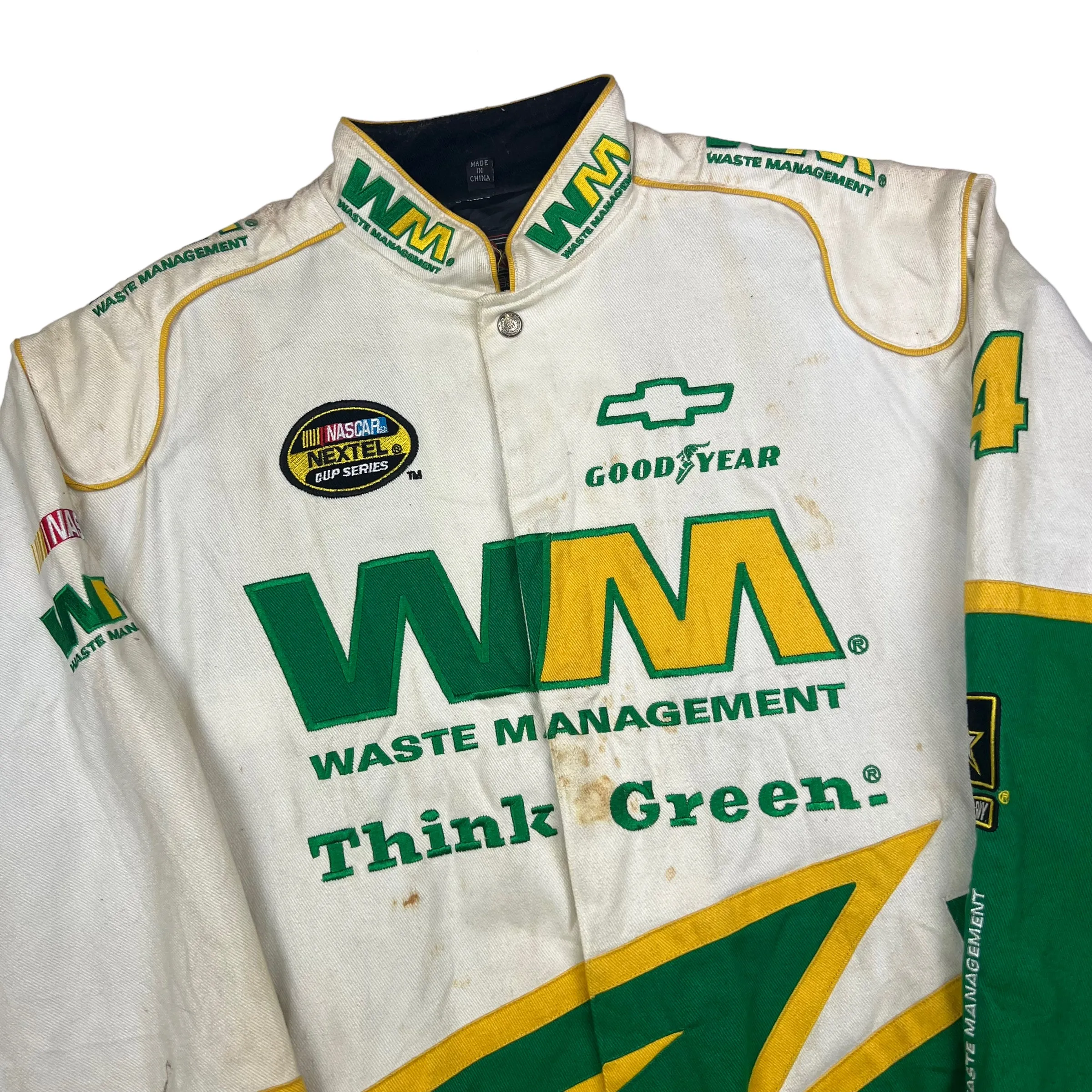 NASCAR White Green Racing Jacket