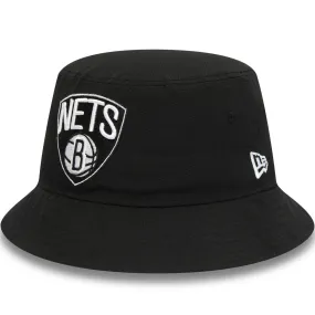 New Era Mens Brooklyn Nets Print Infill Bucket Hat - Black