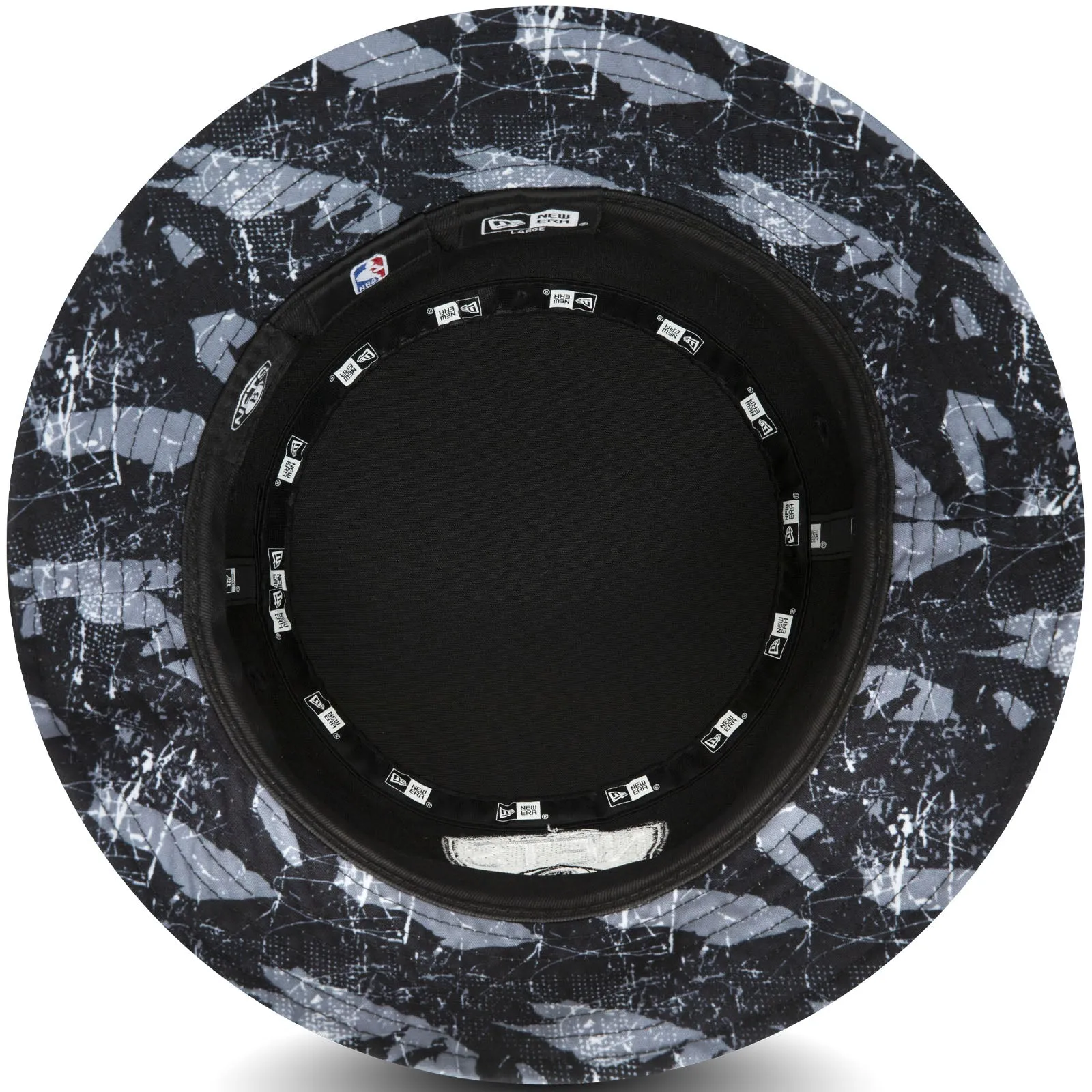 New Era Mens Brooklyn Nets Print Infill Bucket Hat - Black