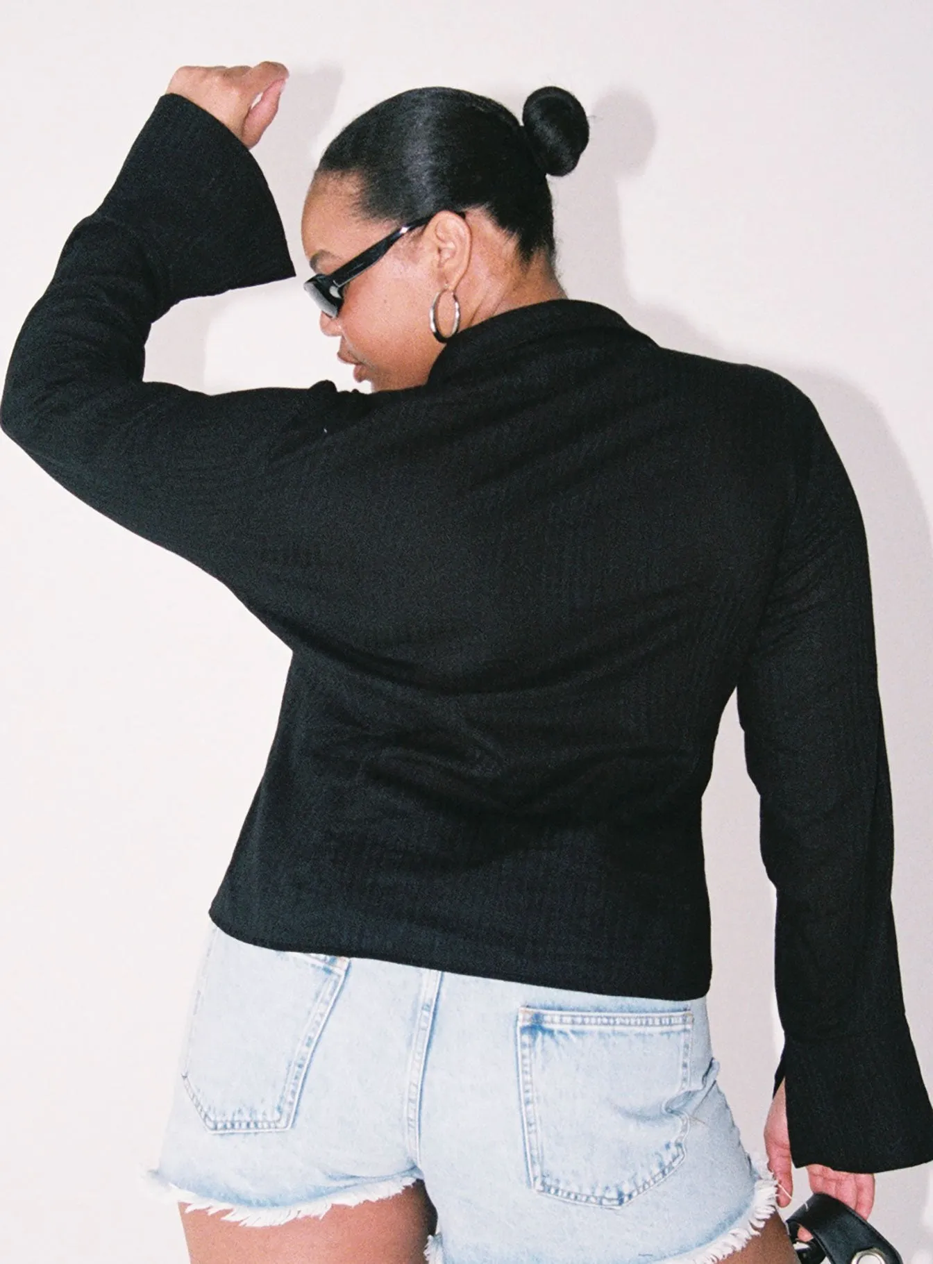 Nial Long Sleeve Top Black Curve