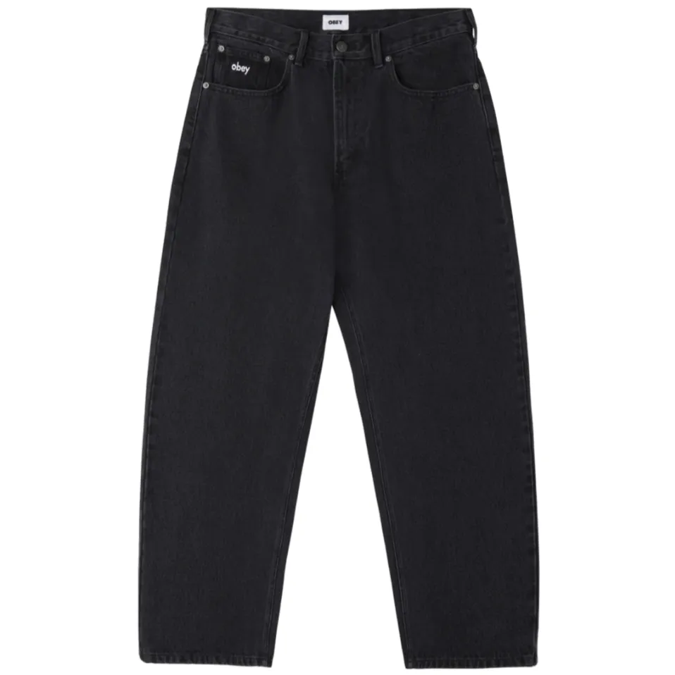 OBEY BIGWIG BAGGY DENIM PANT // FADED BLACK