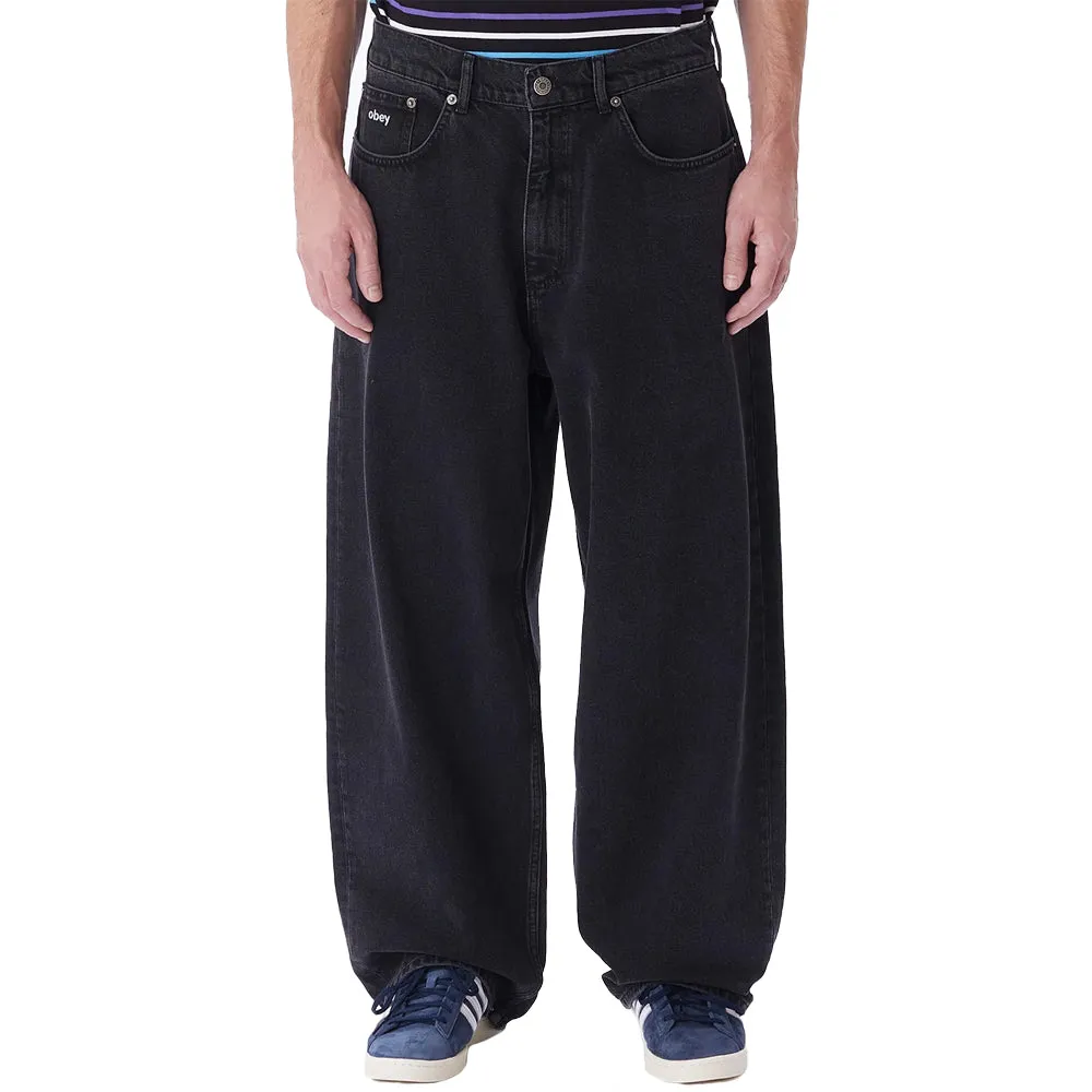 OBEY BIGWIG BAGGY DENIM PANT // FADED BLACK