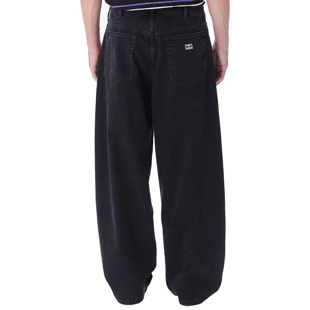 OBEY BIGWIG BAGGY DENIM PANT // FADED BLACK