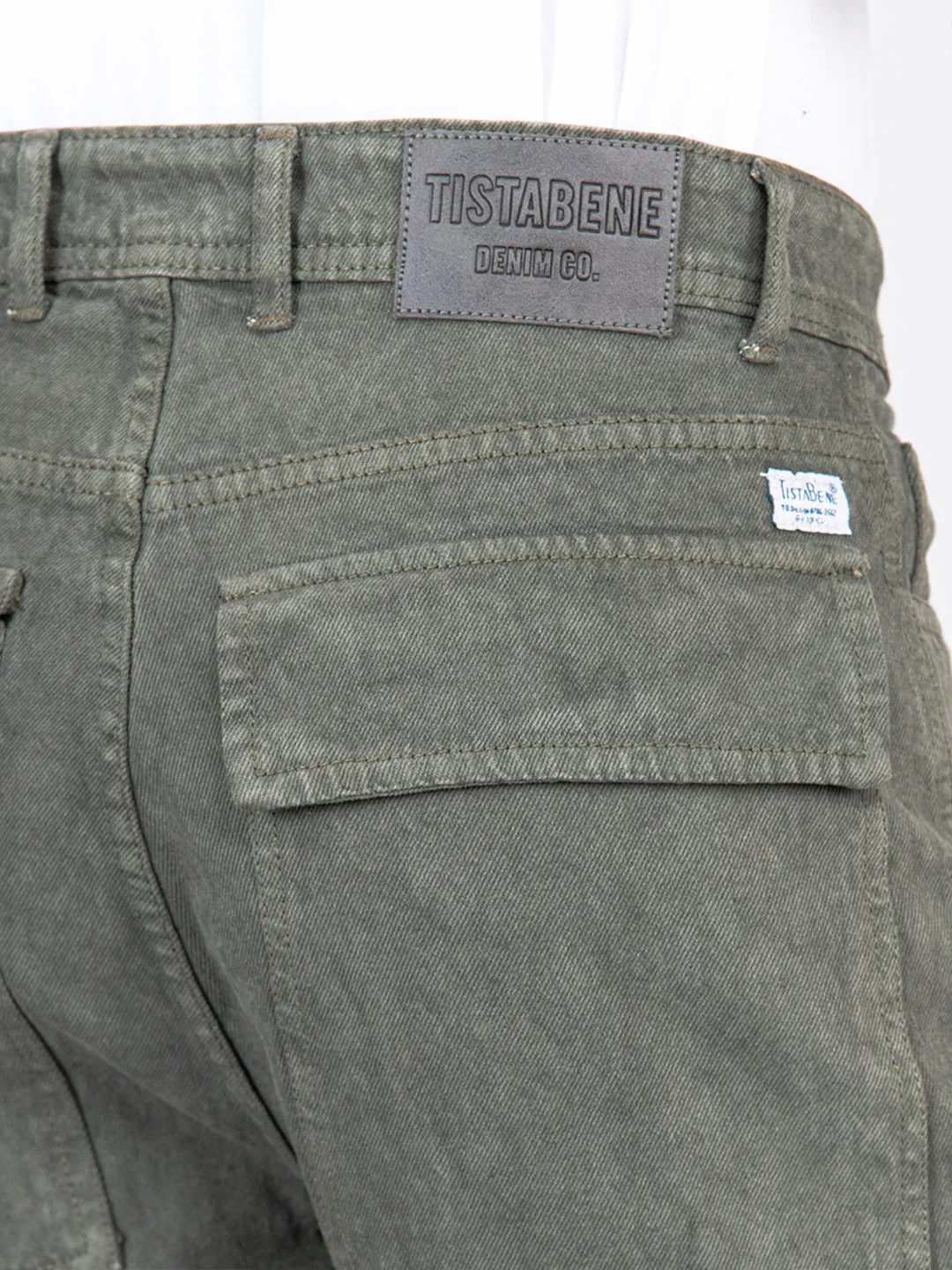 Olive Green Cargo Baggy Fit Denim Jeans