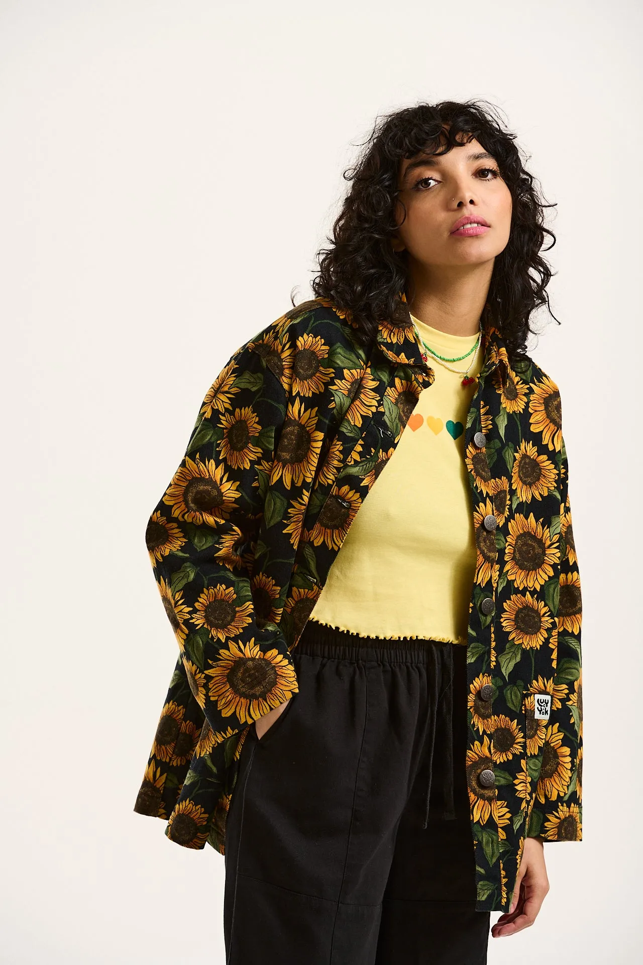 Olly - Twill Jacket in Sunflower Print