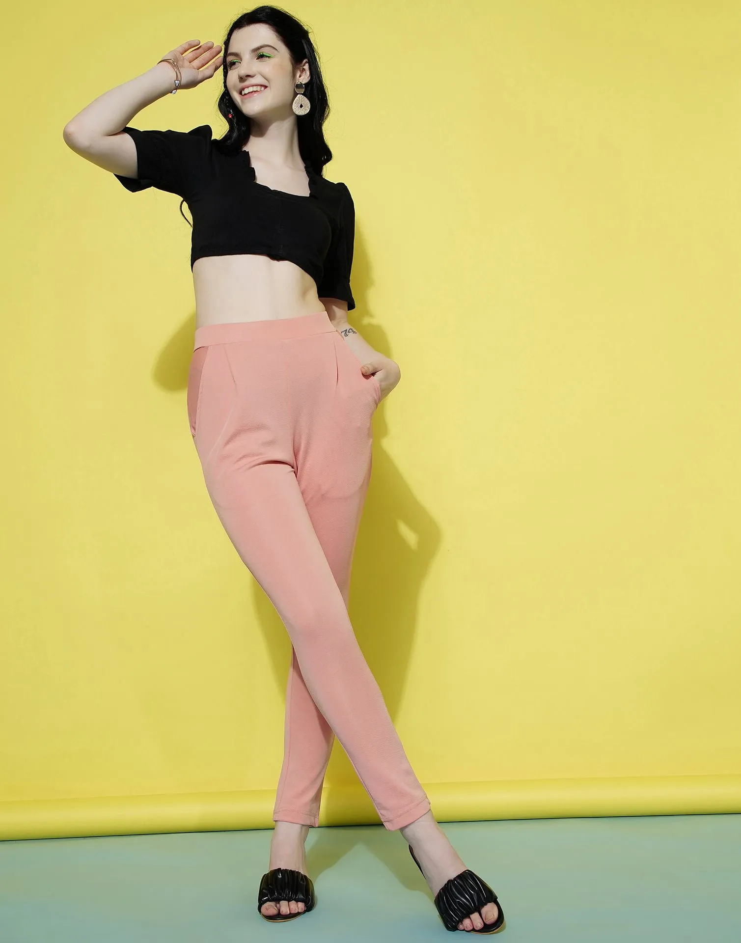 Peach Leggings Fit Pant