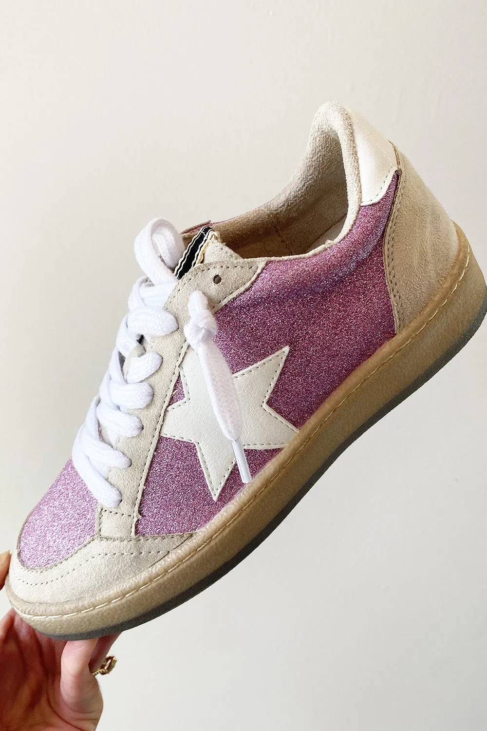 Piera Sneaker in Pink Glitter- Shu Shop