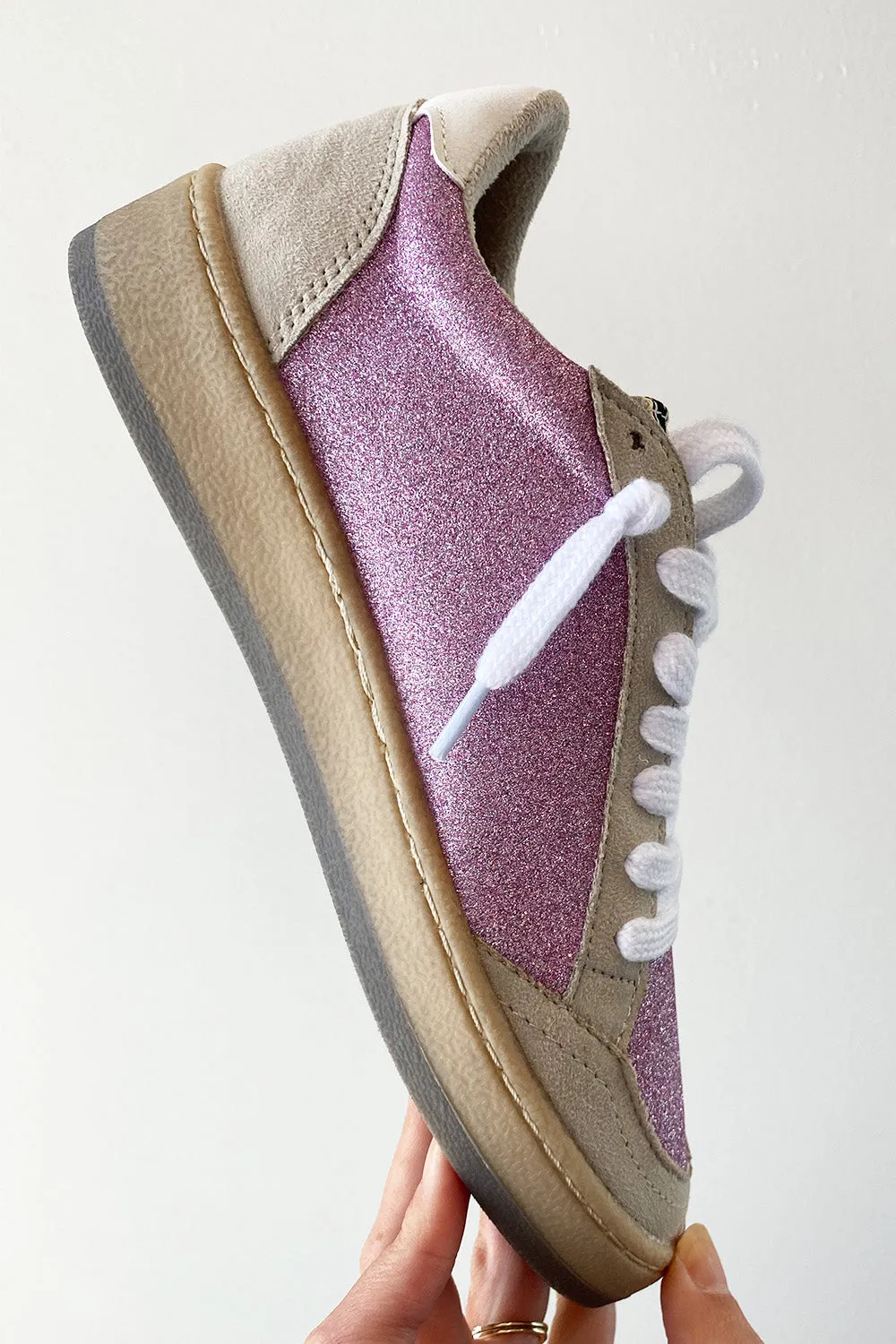 Piera Sneaker in Pink Glitter- Shu Shop