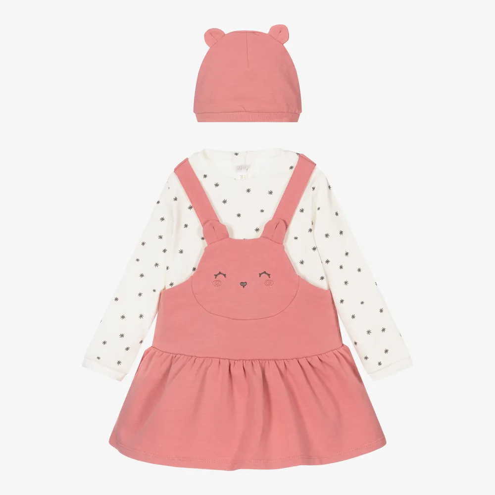 Pink Bear Dress & Hat Set