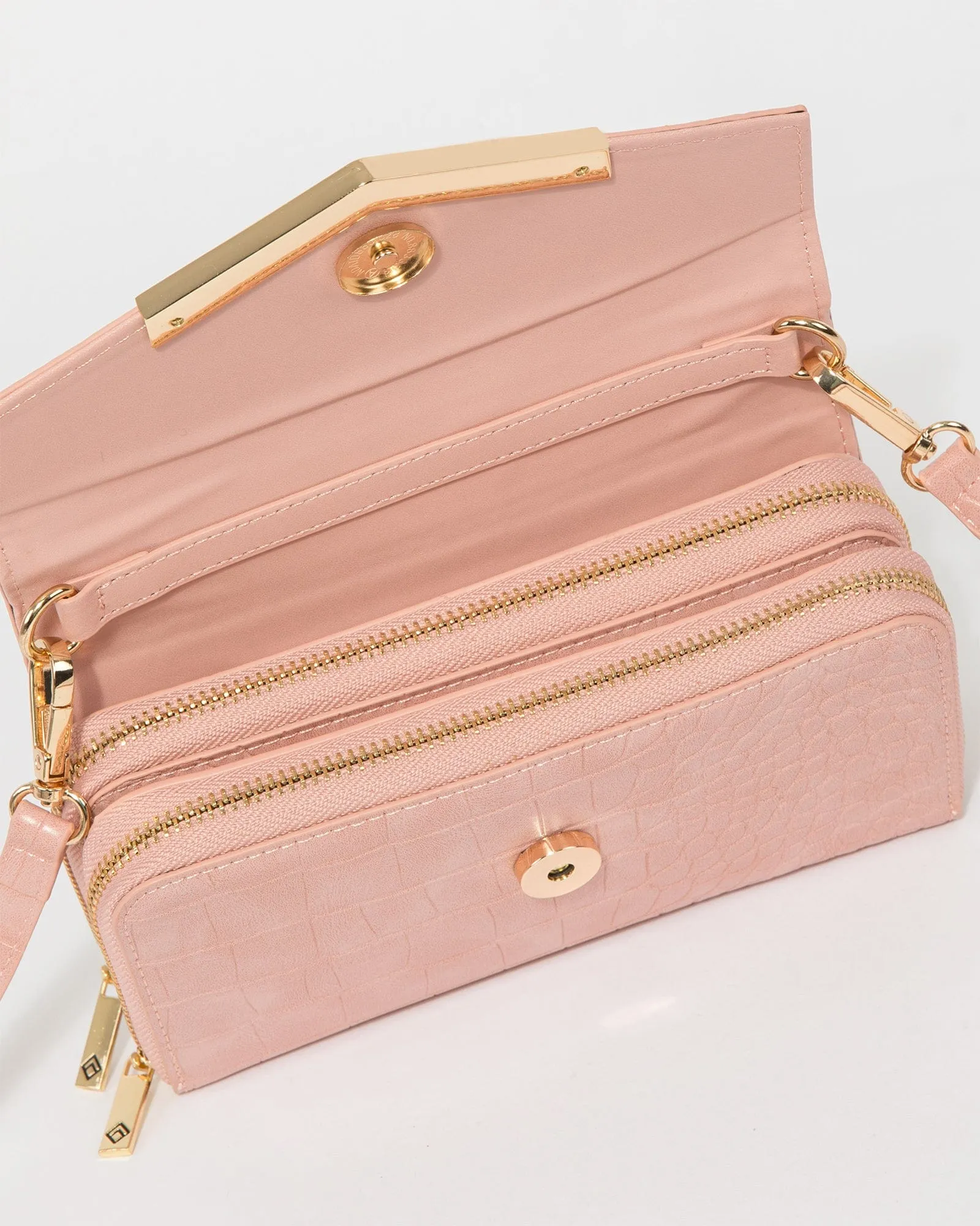 Pink Mia Wallet Crossbody Bag