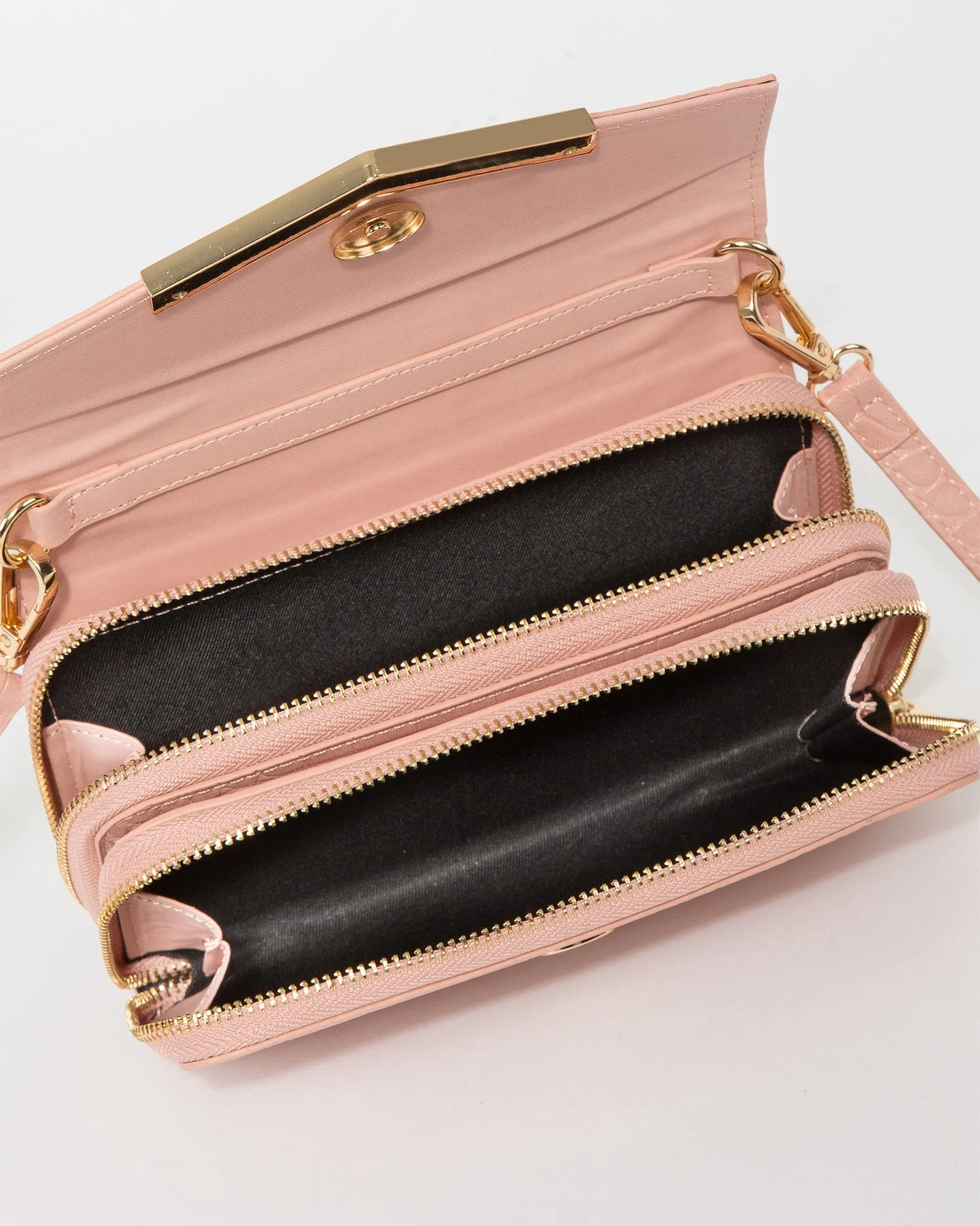 Pink Mia Wallet Crossbody Bag