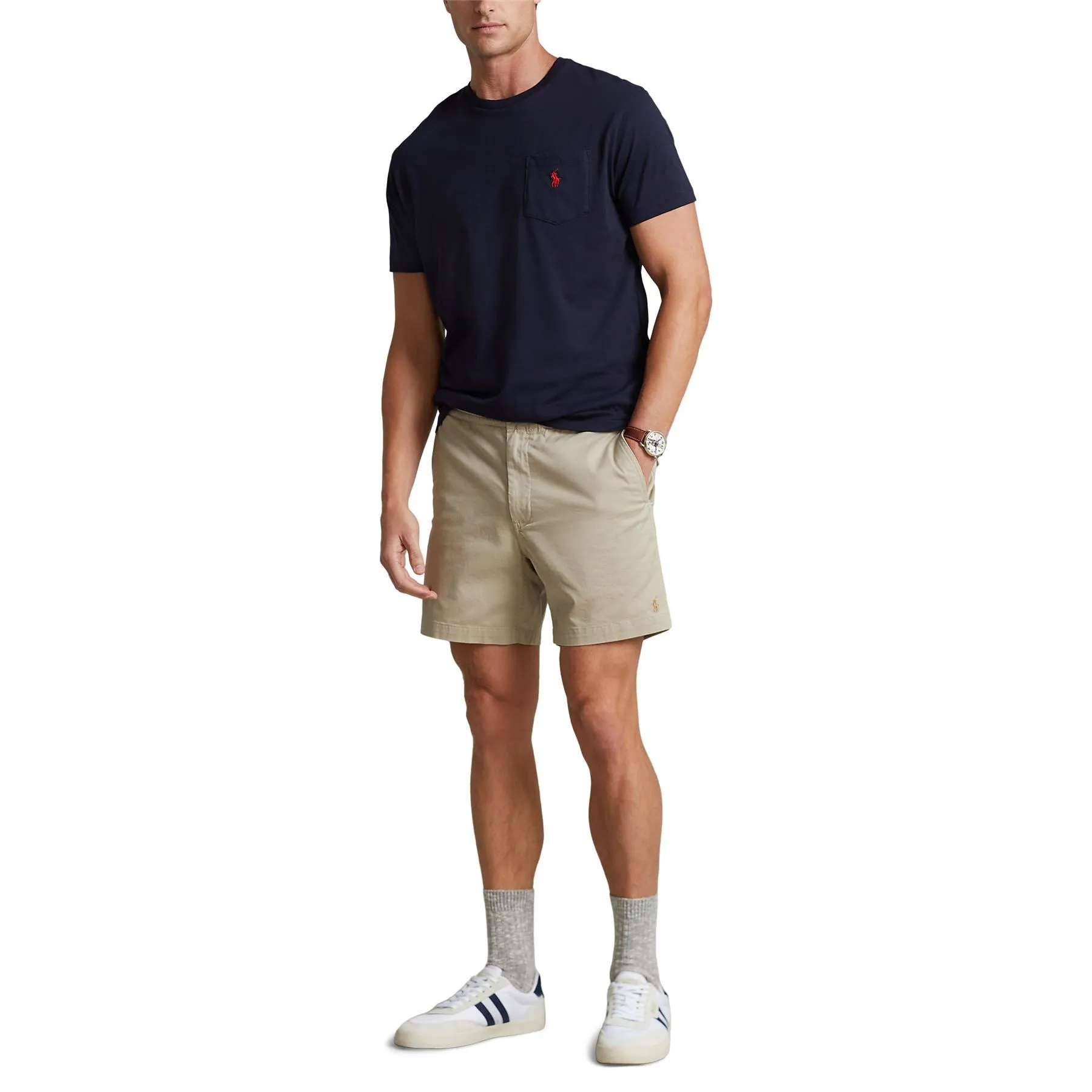 Polo Golf Classic Fit Cotton Knit Prepster Shorts Khaki Tan - SU24