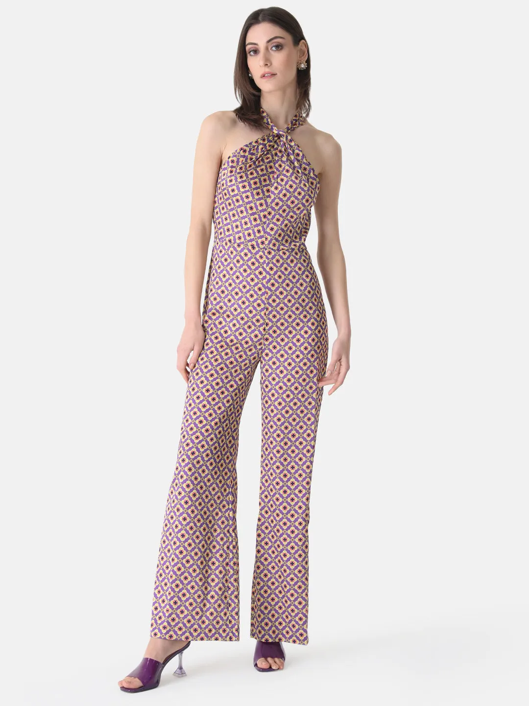 Printed Halter Neck Jumpsuit