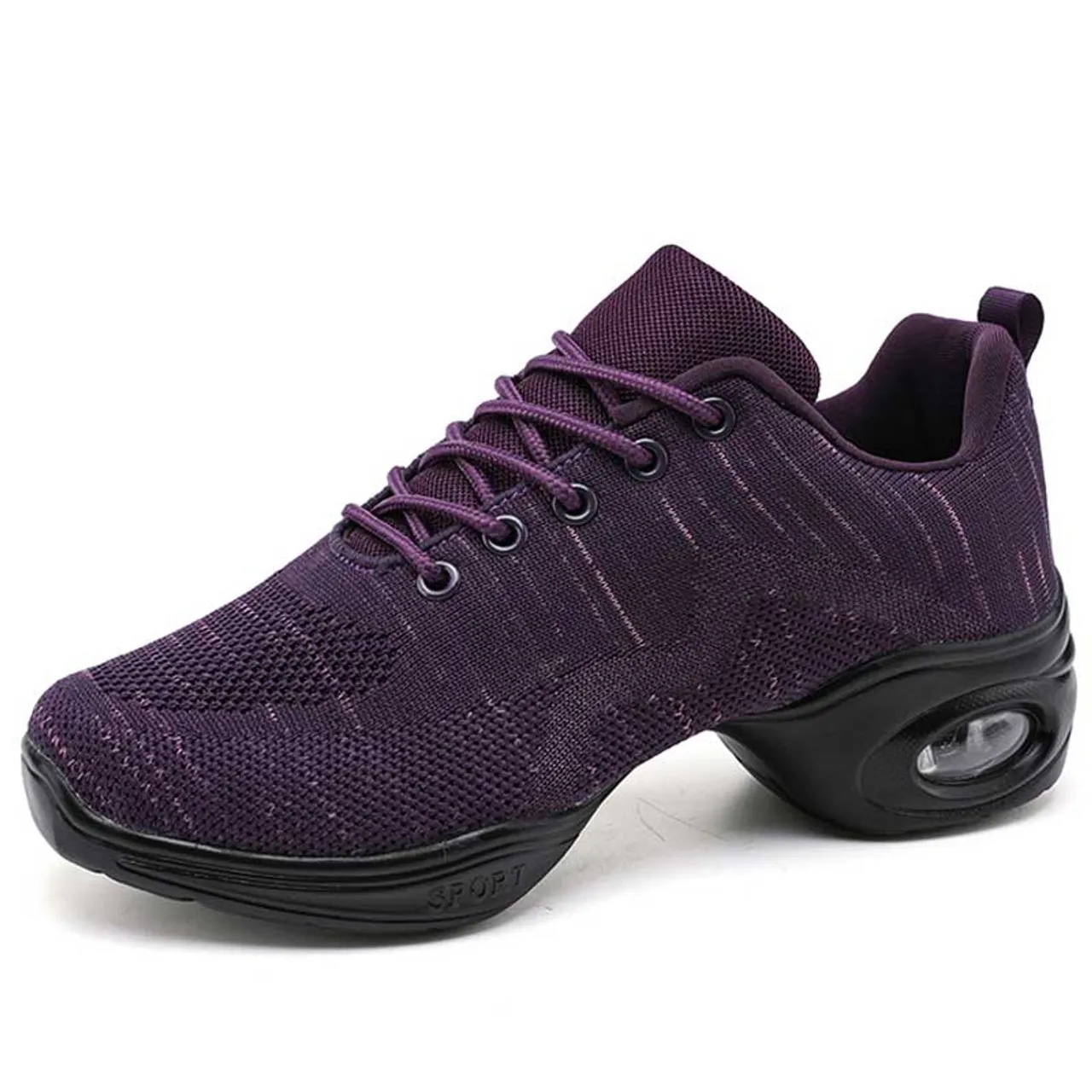 Purple flyknit stripe pattern texture casual shoe sneaker