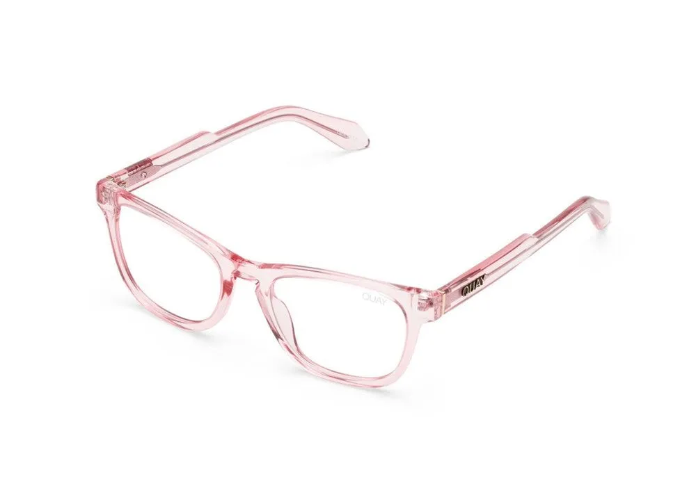 Quay Hardwire Mini Glasses Pink/Clear Blue Light