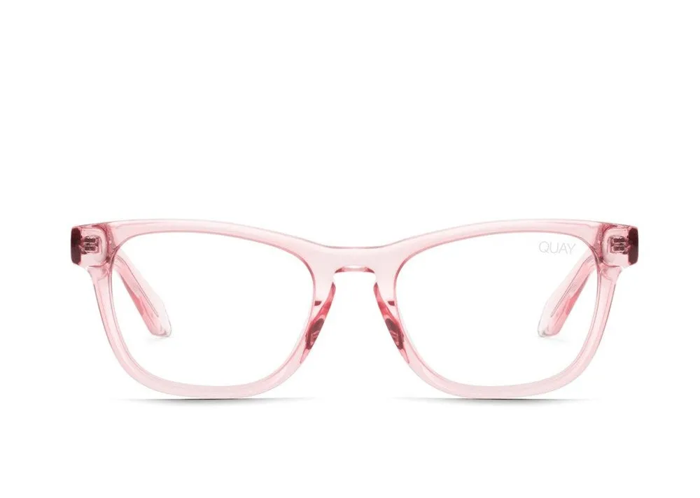 Quay Hardwire Mini Glasses Pink/Clear Blue Light