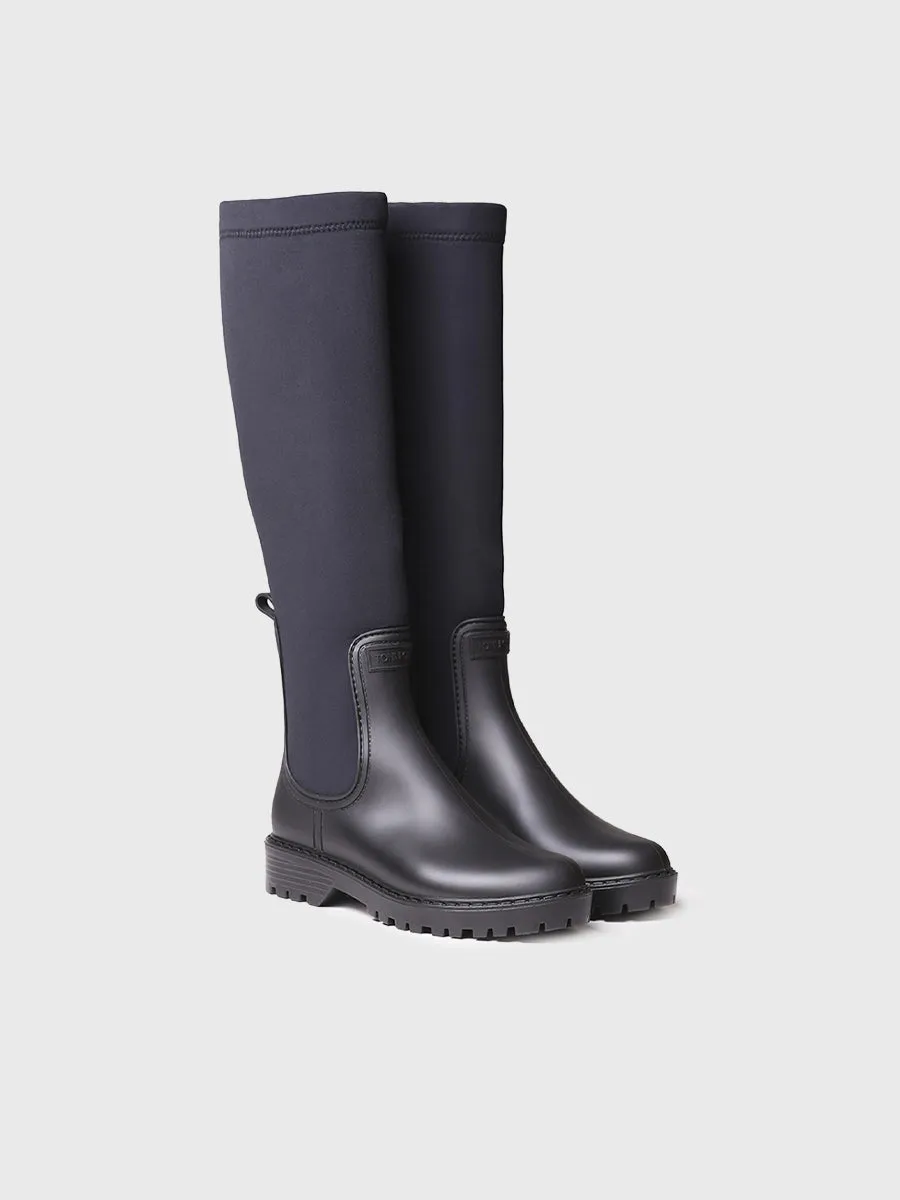 Rain boot for women in rubber and lycra - CARDIFF