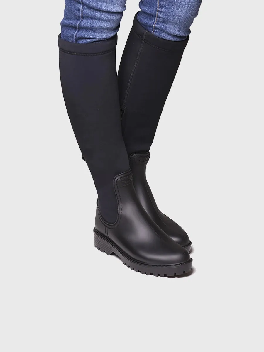 Rain boot for women in rubber and lycra - CARDIFF