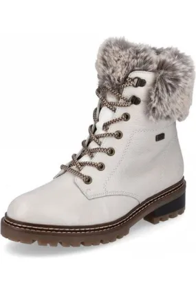 Remonte D0B74-80 ladies white waterproof boot