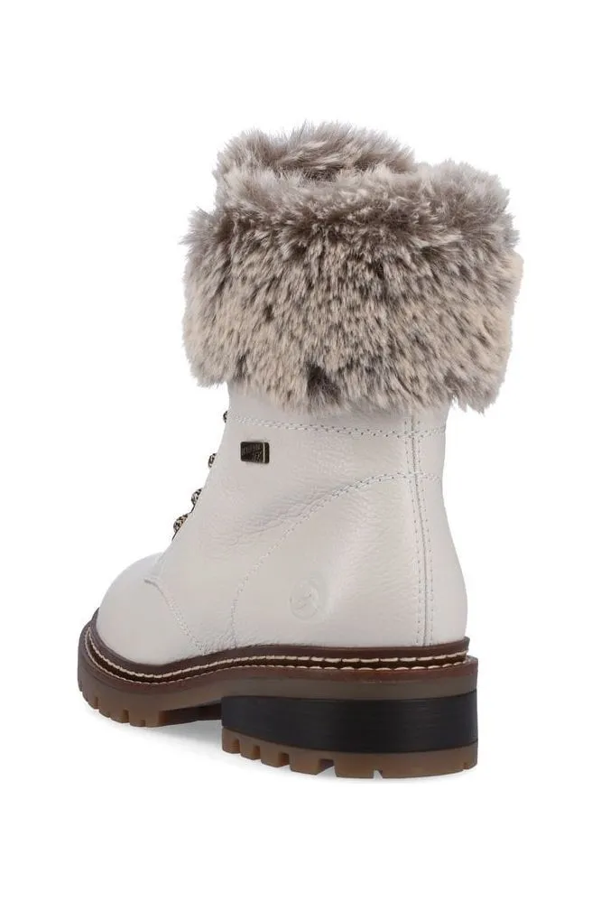 Remonte D0B74-80 ladies white waterproof boot